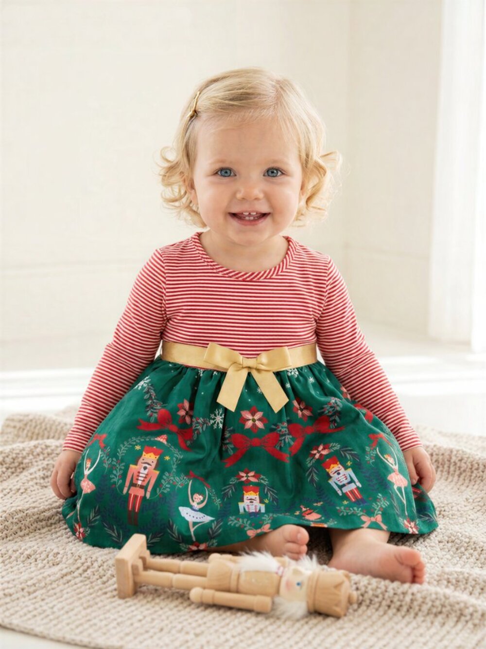 Iris & Ivy Christmas‎ Nutcracker Dress Gold Bow Holiday Outfit 18M Nordstrom